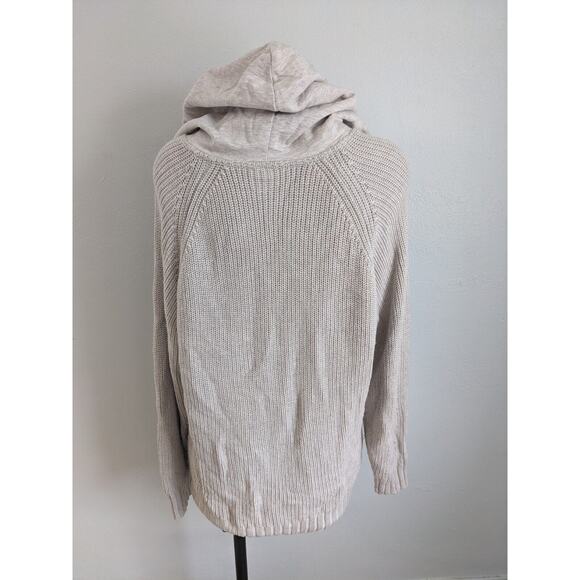 Splendid Collection Large Shea Long Sleeve Coordinating Sweater Mix Hoodie Tan - Picture 12 of 16